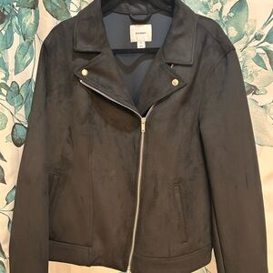Old Navy Black Faux-Suede Moto Jacket